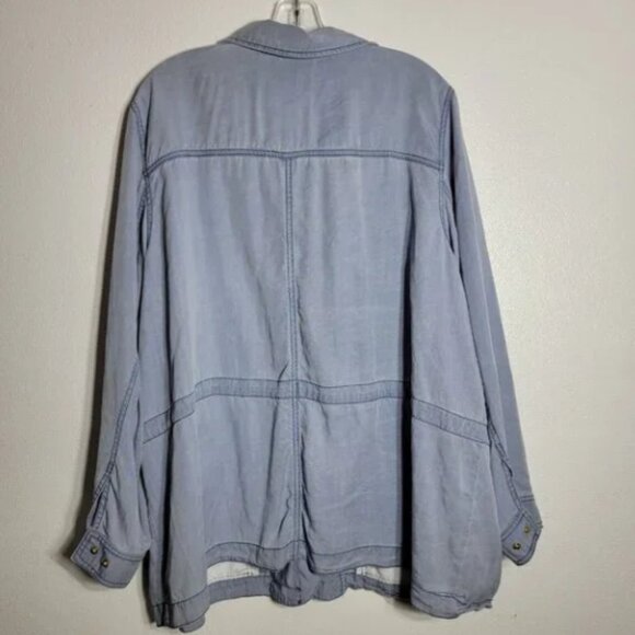 Lane Bryant Chambray Jacket Plus Size‎ 22/24 Button Up Pockets LIghtweight - Picture 2 of 4